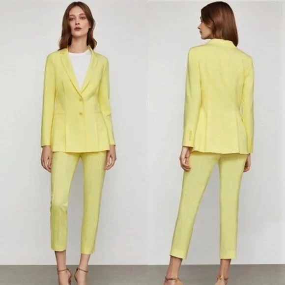 *NEW WITH TAGS* BCBGMaxAzria Pleated Peplum Limelight Yellow Blazer/Jacket XXS - Picture 2 of 16